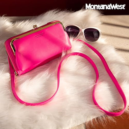 Montana West Crossbody Cell Phone Purse for Women RFID Blocking Cellphone Wallet - color: Wallet Light Pink