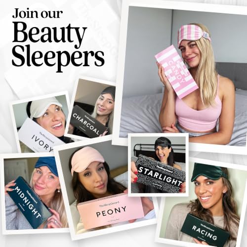 TheSleepGuard Pure Silk Sleep Mask [100% 6A Mulberry Silk, 22 Momme] Light Blocking Travel Essentials. Eye Masks for Sleeping. Black Oeko-Tex Blindfold. Eye Covers for Men & Women - color: Candy Stripe