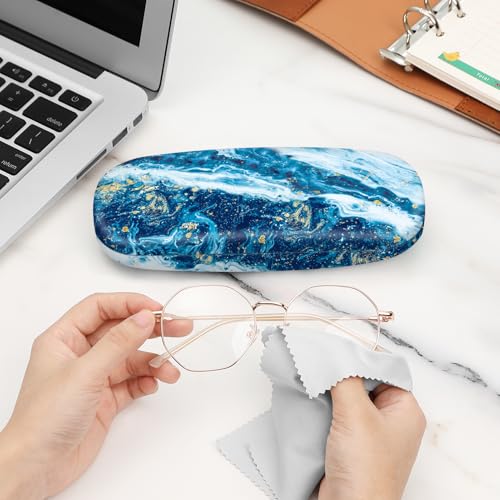 FINTIE Hard Shell Eyeglasses Case, Portable Protective Glasses Cover - color: Sandy Wave