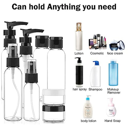 Cosywell Travel Bottles for Toiletries 15 Pack 2oz TSA Approved Bottles - color: H-Black-15pcs