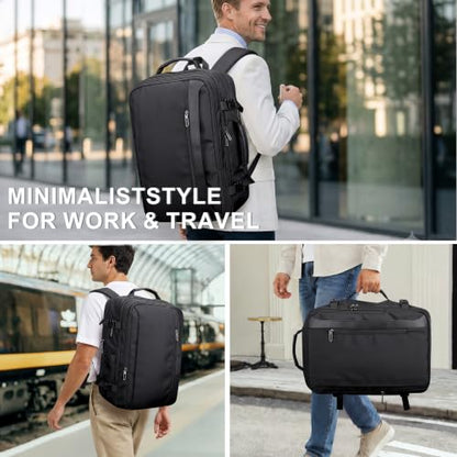 PIJUSHI Laptop Travel Backpack Carry On Flight Approved Fits 16 inch Laptop - color: Black