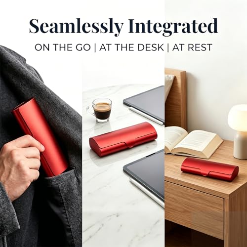 Philley Aluminum Ultra-Light Eyeglasses Slim Reading Glasses Case - color: Red