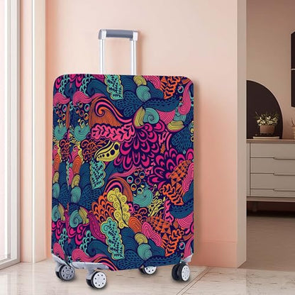 Luggage Covers for Suitcase Tsa Approved, Suitcase Covers Protector Elastic Fit for 24-26 Inch Luggage - color: Blue Purple