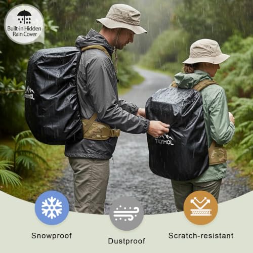 TILYMOL 55L Military Tactical Backpack for Men & Women, Large Assault Pack - color: Yellow Camo