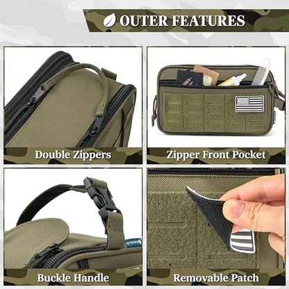 PAVILIA Tactical Toiletry Bag Men, Water Resistant Molle Military, Olive XL - color: Olive, size: Extra Large