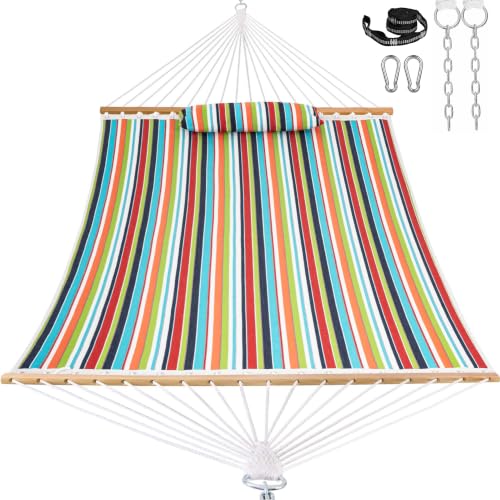Lazy Daze 12 FT Sunbrella Quilted Hammock, Non-Fading Double Hammock - color: Carousel Confetti