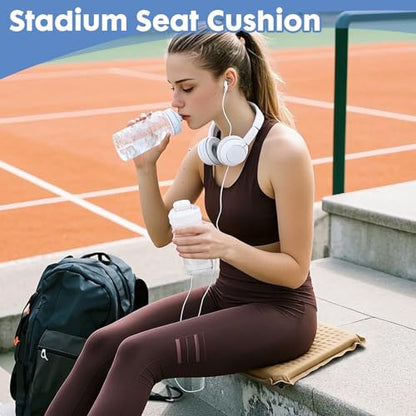Airplane Travel Seat Cushion, 2, Khaki | Inflatable seat cushion for stadium, camping,outdoors.Sondur travel cushion for airplane - color: Khaki