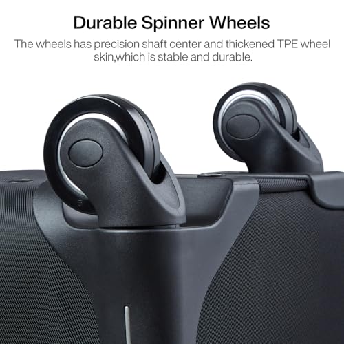 Hanke 3 Piece Softside Expandable Luggage Sets with Spinner Wheels - color: Black, size: 3 Pc Set(20/24/28)
