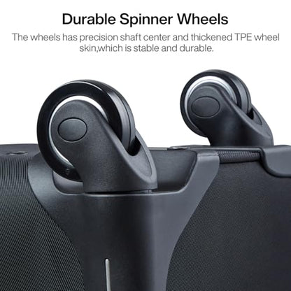 Hanke 3 Piece Softside Expandable Luggage Sets with Spinner Wheels - color: Black, size: 3 Pc Set(20/24/28)