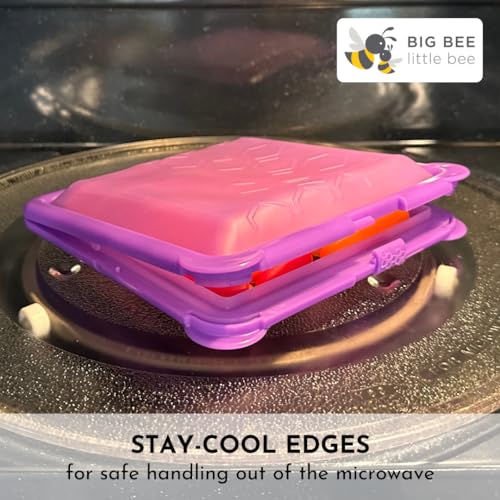 Big Bee, Little Bee SoftShell Reusable Silicone Food Storage Container - Clamshell Snap-Close Design, No Lost Lids, Easy to Clean, Compact for Travel, Meal Prep, Microwave Freezer and Dishwasher Safe - color: Aqua