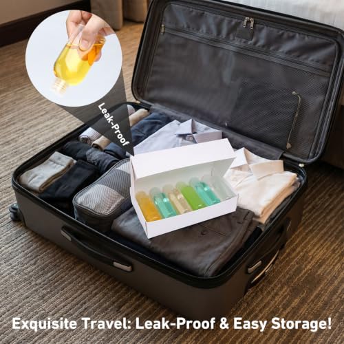 Travel Bottles for Toiletries 6 PCS 3.4oz Plastic Bottles Blank - color: Blank Clear