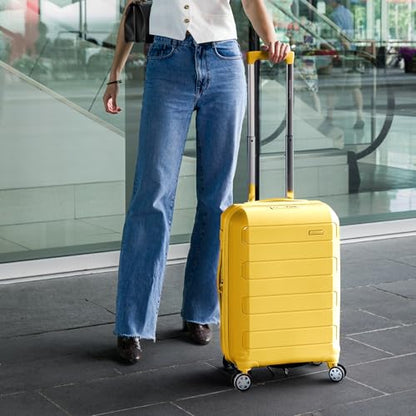 Traveler's Choice Pagosa Hardshell Expandable Luggage with Spinner Wheels, Yellow, 27-Inch Medium - color: Yellow, size: 27-Inch Medium