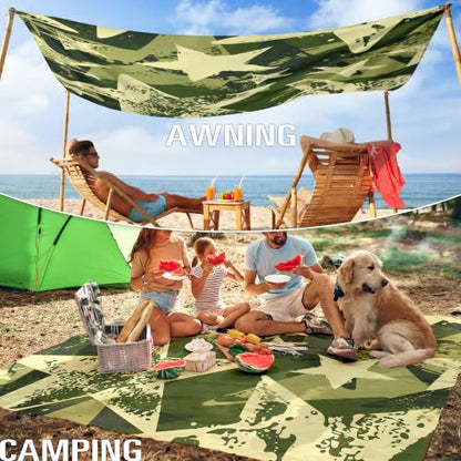 Beach Blanket Sandproof Waterproof Oversized 78"x81"/10'x9' Compact mat - color: Star, size: 78''×81''