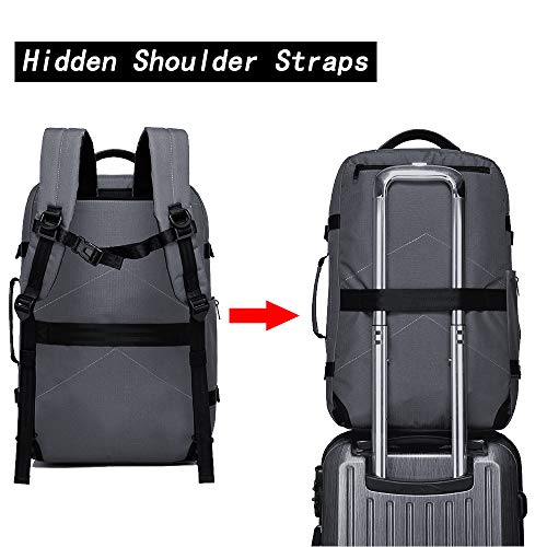 BANGE Travel Overnight Backpack,40-Liter FAA Flight Approved Weekender Bag Carry on Backpack… - color: Grey