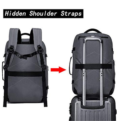 BANGE Travel Overnight Backpack,40-Liter FAA Flight Approved Weekender Bag Carry on Backpack… - color: Grey