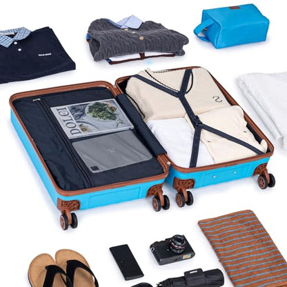 Eeeza Carry on Luggage Sets,SkyBlue (20"/DB/TB) - color: Sky Blue, size: 3 Piece Sets (20/DB/TB)