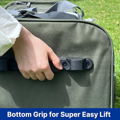Olympia U.S.A. 33 inch Jumbo Size 8 Pockets Wheeled Rolling Duffel Bag Water Resistant Luggage Lightweight Travel Suitcase with Retractable Handle - color: Green, size: 33 inch