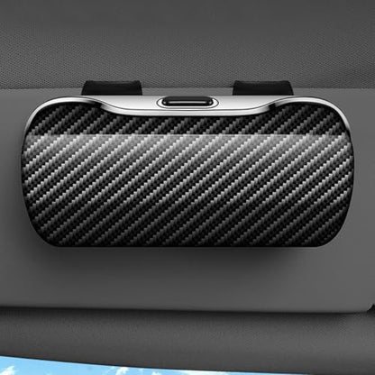 Zipelo 7.09 x 2.56 Inch Car Sun Visor Sunglasses Case, Carbon Fiber - color: Carbon Fiber