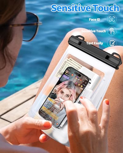 PEDVSTY IPX8 Floating Waterproof Phone Pouch, Extra Large Size - color: Clear White, size: Extra Large (Up to 10.5")