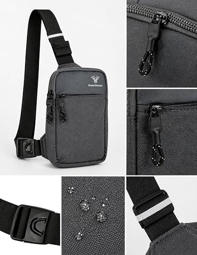 Mini Sling Bag, Water-Resistant Crossbody Chest Pack for Men & Women - color: Gray
