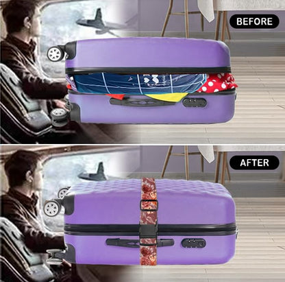 Luggage Straps for Suitcases Travel Belt Accessories, Cute Suitcase Strap, Adjustable Luggage Belt Strap, Heavy Duty with Quick-Release Buckle Luggage Strap Luxury Red Flowers - color: Luxury Red Flowers