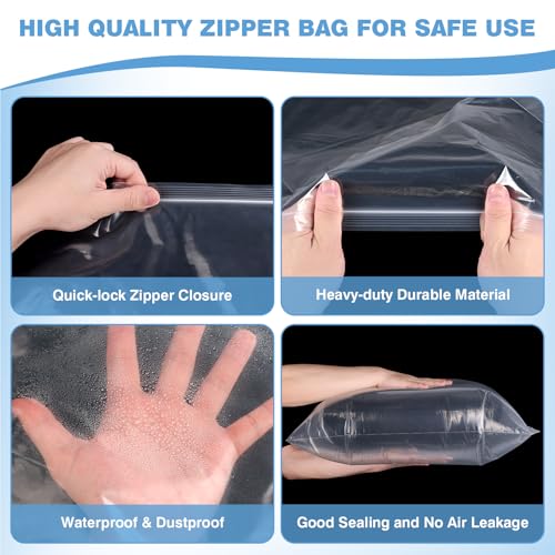 20 Count 16" x 18" Large 3 Gallon Plastic Zipper Storage Bags, 3 Gallon Clear Reclosable Storage Bags Great for Clothes, Shoes, Travel (4.72 Mil Thick) - size: 3 Gallon (20 Count)