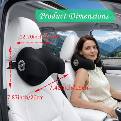U-Shaped Car Headrest Pillow for Sleeping, 100% Memory Foam Car Pillow - color: Pack of 1/Black/U-shaped