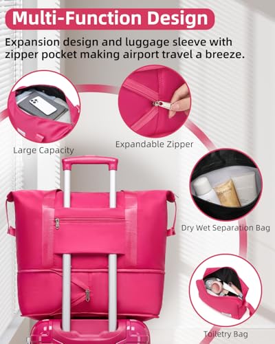 LARVENDER Carry on Luggage Sets 3 Piece, 20in Suitcase Set, Berry Sparkling - color: Berry Sparkling 20inch, size: 3 Piece Set (20/DB/TB)