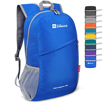 ZOMAKE Lightweight Packable Backpack 20L, Foldable Small Daypack for Hiking - color: Dark Blue