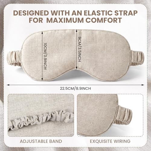 1 Set Pure Linen Sleep Mask Organic Cotton Eye Cover Gift,Linen - color: Linen