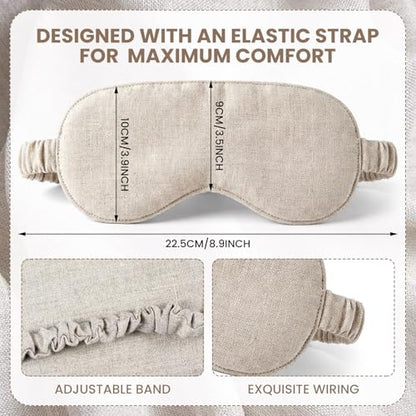 1 Set Pure Linen Sleep Mask Organic Cotton Eye Cover Gift,Linen - color: Linen