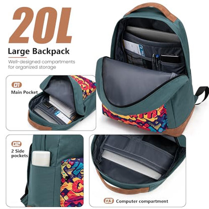 Cosbarn Carry On Luggage 22x14x9 Airline Approved,3 Piece Luggage Set - color: DarkGreen, size: 3 Piece Sets (20/BP/TB)