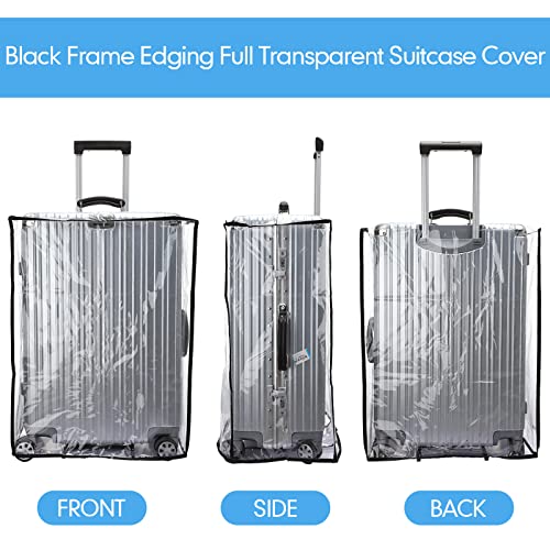 Sadnyy 3 Pcs Clear Luggage Cover Black Border Left Opening Style - color: Black Border, style: Left Opening Style