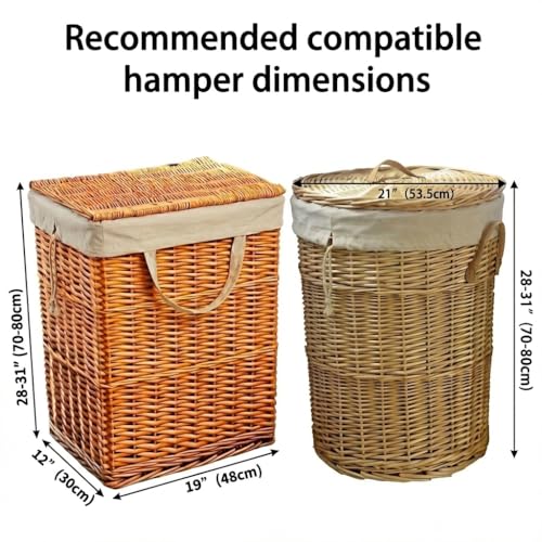Laundry Basket Liner Replacement Bag,Large Heavy Duty Bag 18"WX10.2"DX35.5H - color: Beige,2pcs