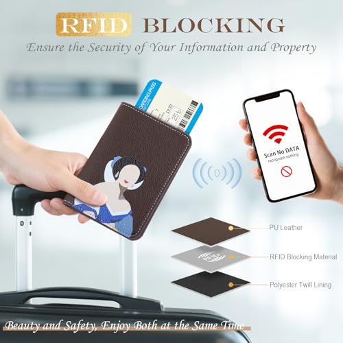 Lychii Passport Holder, RFID Blocking Travel Wallet, Slim Passport Cover - color: Maroon