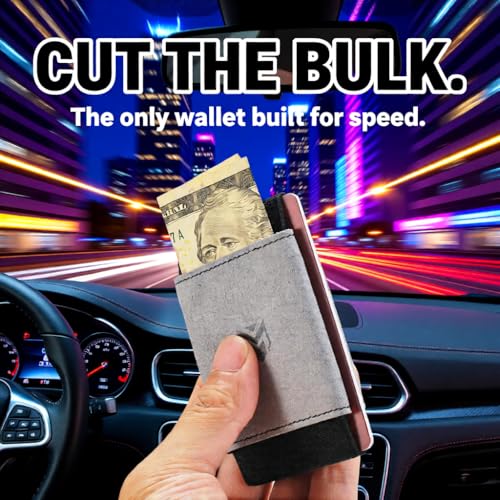 신축성 있고 미니멀한 지갑, 얇은 정면 포켓 신용카드 홀더, Dhoom - color: 블랙 그레이 스페셜, size: Suede Leather