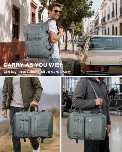 PIJUSHI Travel Backpack Convertible Carry On Duffel Shoulder Bag for Daily - color: Updated Grey Blue