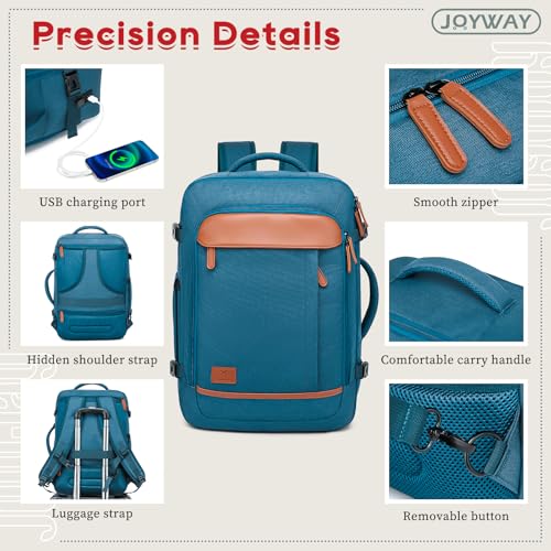 Joyway Expandable Luggage Sets 5 Piece, Lightweight Hard Shell Travel Suitcase Set with Spinner Wheels and TSA Lock (5 piece set，Blue) - color: Blue, size: 5 piece set