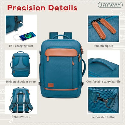 Joyway Expandable Luggage Sets 5 Piece, Lightweight Hard Shell Travel Suitcase Set with Spinner Wheels and TSA Lock (5 piece set，Blue) - color: Blue, size: 5 piece set