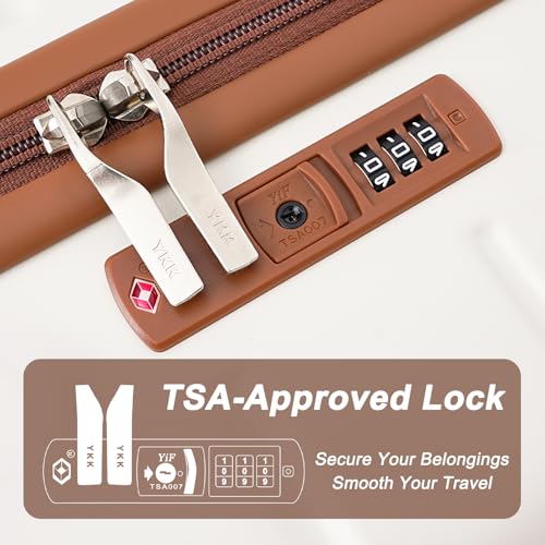5-Piece Luggage Sets with 8 Smooth Spinner Wheels, Hard shell ABS+PC Luggage, Travel Suitcases with TSA Lock, YKK Zippers (20/24/28/DB/TB Beige) - color: Beige, size: 5 piece set (20"/24"/28")