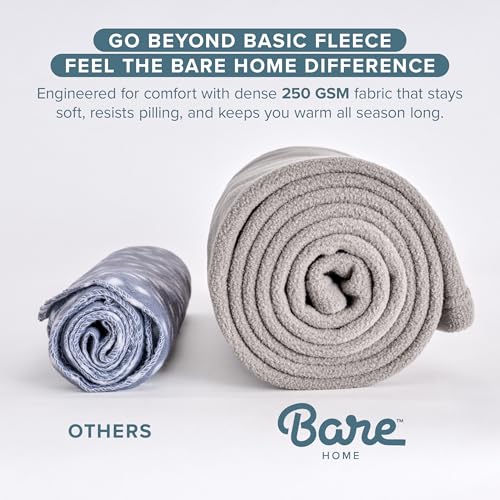 Bare Home Polar Fleece Blanket (King, Heather Light Grey) - color: 01 - Heathered Light Grey, size: King