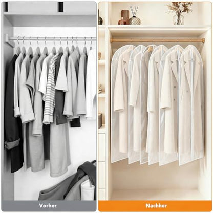 6-Pack 24" x 48" Garment Covers, Translucent, White Trim - color: Matte with White Edge, size: 48in *6