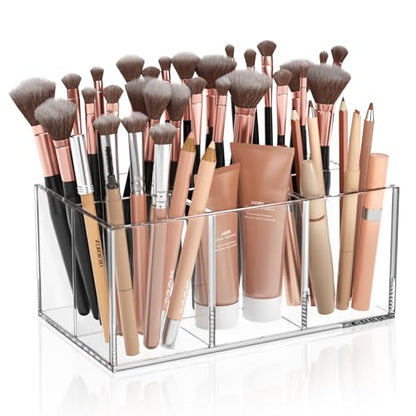 HIIMIEI Clear Makeup Brush Holder Organizer - color: Clear