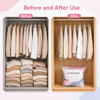 3 PACK No-Pump Vacuum Storage Bags, Cube Compression Life Space Saving Storage Bags, No-Pump 3D Large Vacuum Storage Compression Bag for Clothes and Bedding (39.4" × 31.5" × 12.5") - size: 39.4" × 31.5" × 12.5"