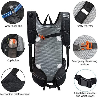 Hiking Daypack 15L Lightweight Waterproof Backpack - color: Black