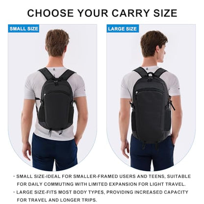 Lightweight Hiking Backpack 30L Packable Foldable Daypack Collapsible Travel Bag Water-Resistant for Women Men (Black) - color: Black, size: Large