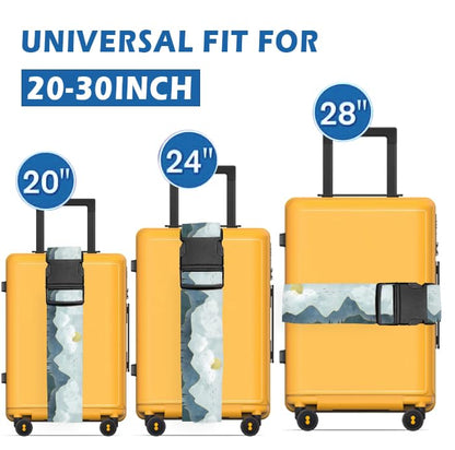 Luggage Straps for Suitcases Travel Belt Accessories, Cute Suitcase Strap, Adjustable Luggage Belt Strap, Heavy Duty with Quick-Release Buckle Luggage Strap Cute Drawing Mountain - color: Cute Drawing Mountain