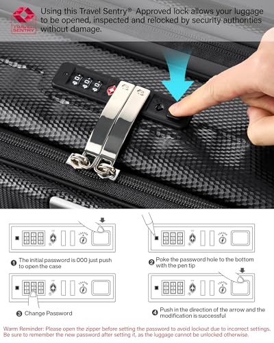Hanke Top Opening Carry-On - Expandable 16 Inch Airline Approved Spinner - color: Jet Black, size: 16 Inch Expandable
