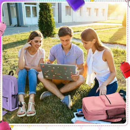 Silkfly 12 Pcs School Backpacks with 12 Pencil Pouch - color: Fresh Color (Red, Pink, Purple)