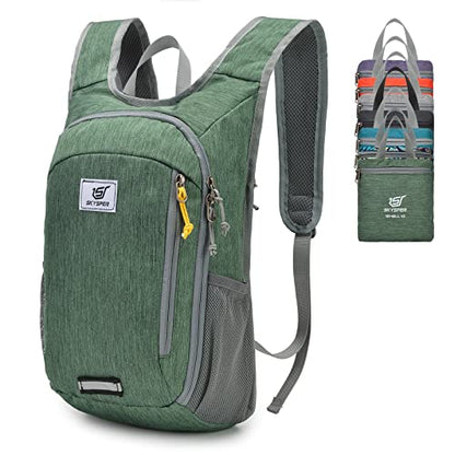 SKYSPER 스몰 데이팩 10L 하이킹 백팩 휴대용 경량 여행용 데이 팩 여성 남성용 - color: 초록색., size: 2-10L